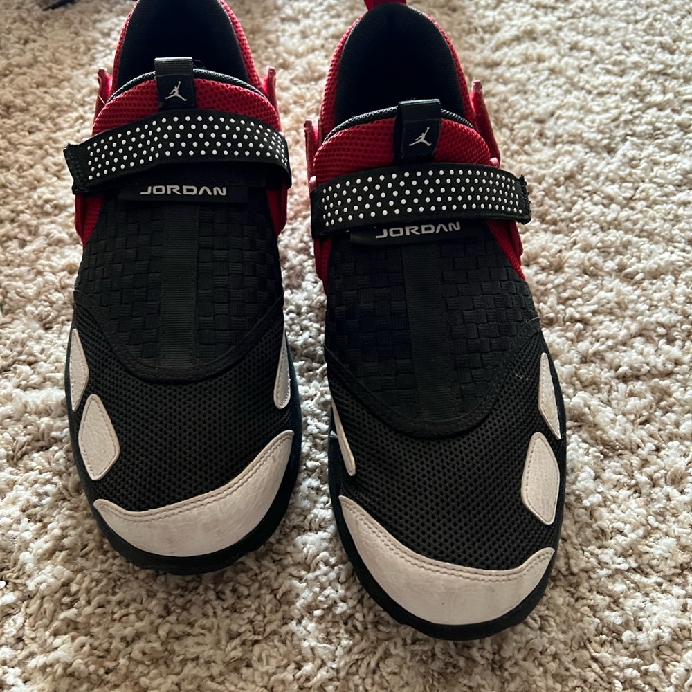 Jordan Red and Black Sneakers